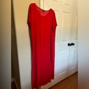 Red chiffon full length top